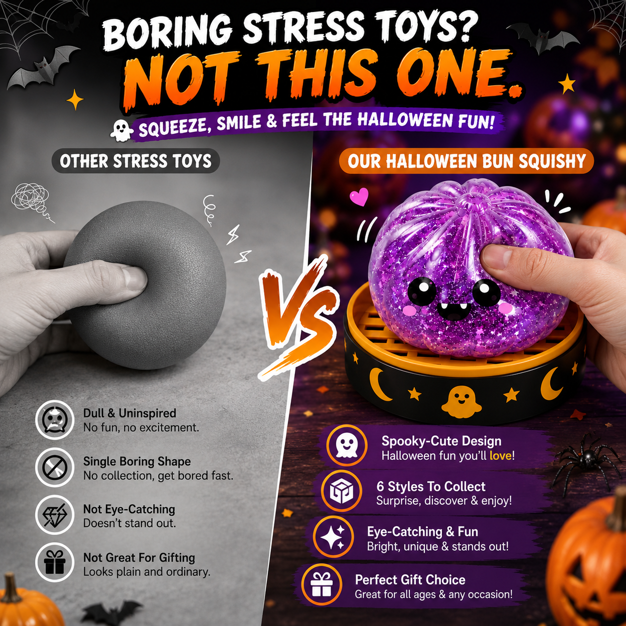 70% OFF TODAY🎃 Halloween Steamed Bun Squishy Mystery Box Toy🔥