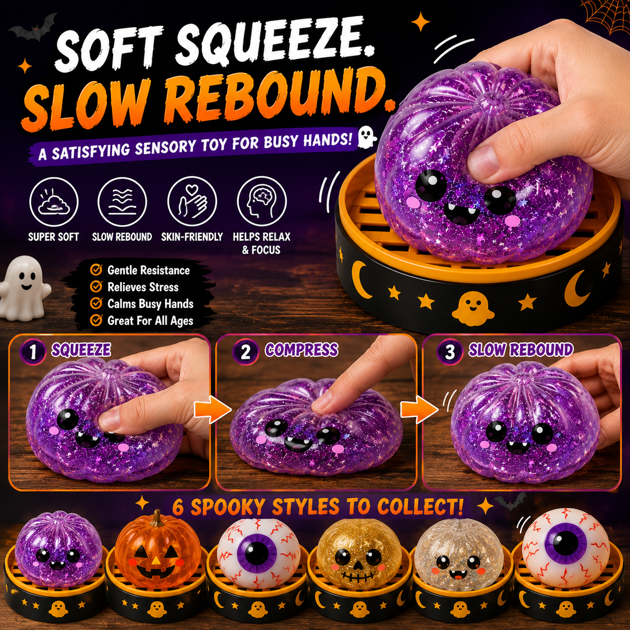 70% OFF TODAY🎃 Halloween Steamed Bun Squishy Mystery Box Toy🔥