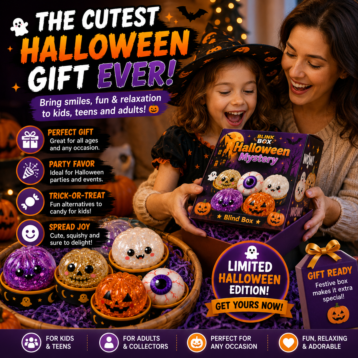 70% OFF TODAY🎃 Halloween Steamed Bun Squishy Mystery Box Toy🔥