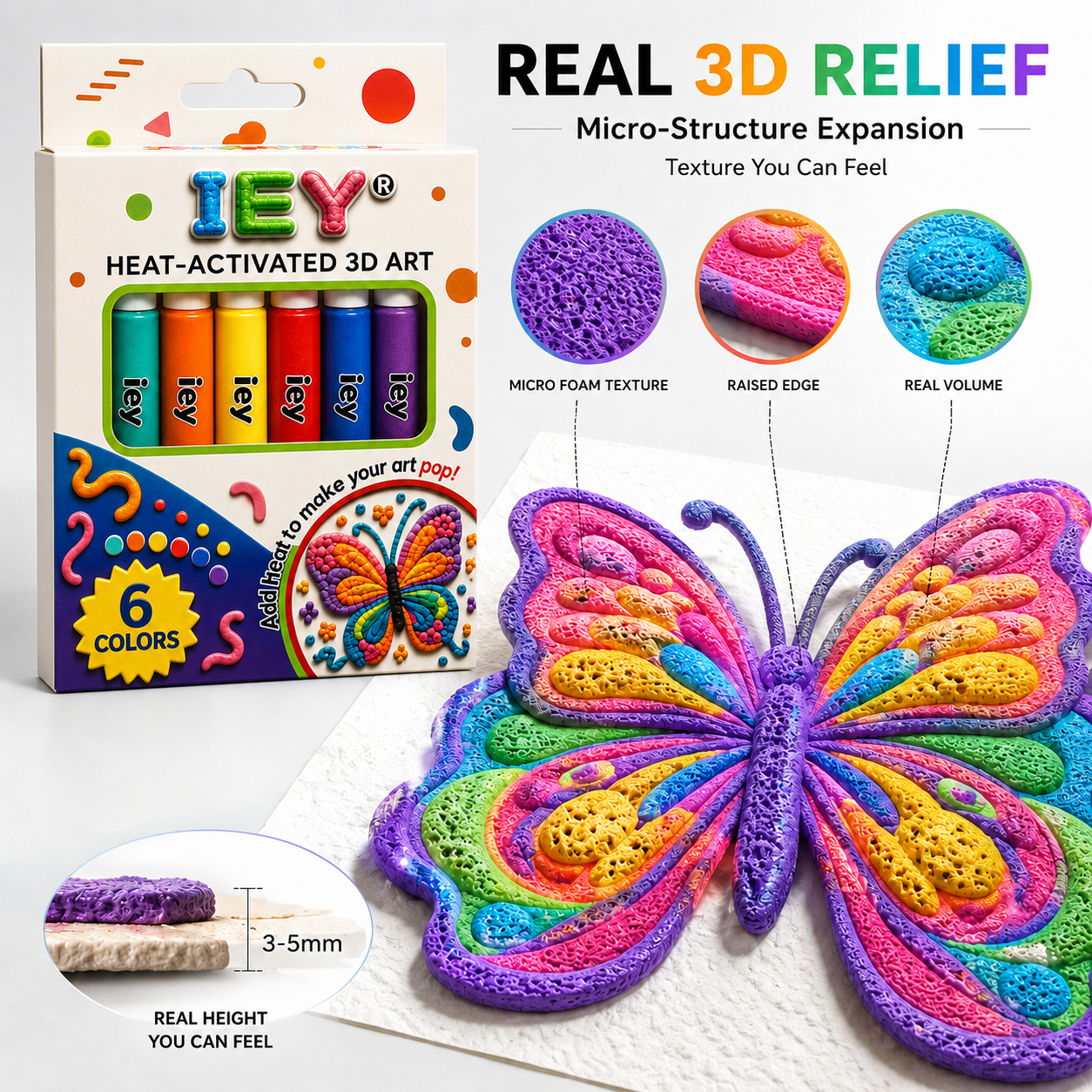 Last Day Promotion 50% OFF|🖍️IEY®3D Relief Art Pen – Turn Flat Drawings Into Touchable 3D Art🪄