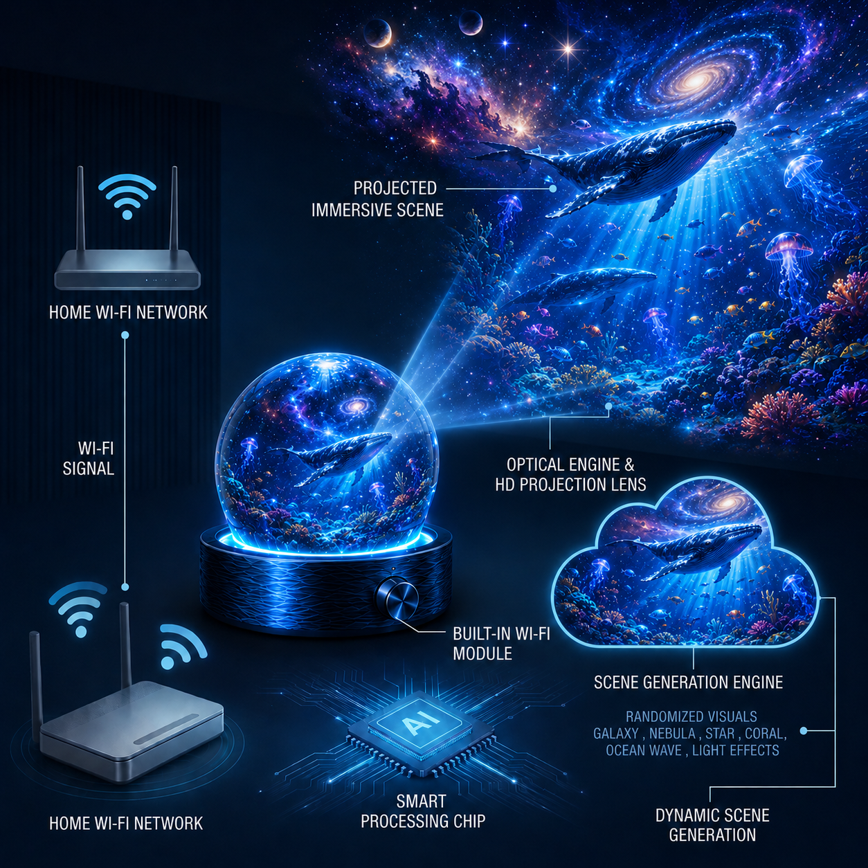 BVJ® 5D Night Light Projector