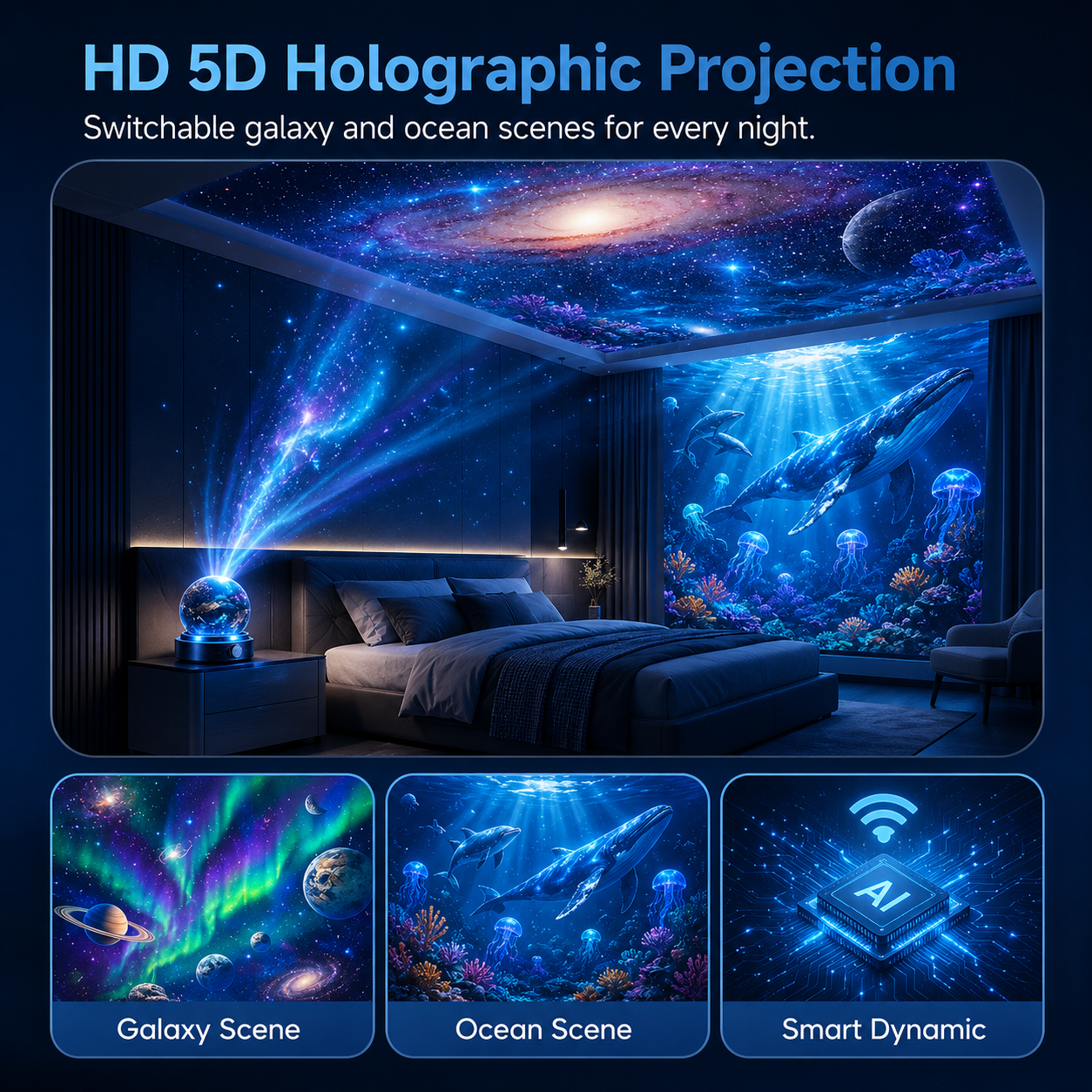 BVJ® 5D Night Light Projector