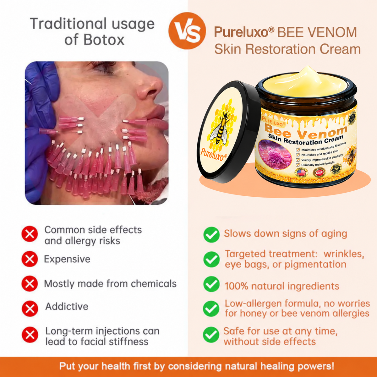 🔥Official Brand Shop丨Pureluxo® Bee venom Pro Comprehensive Cream—Tightening for Skin Types