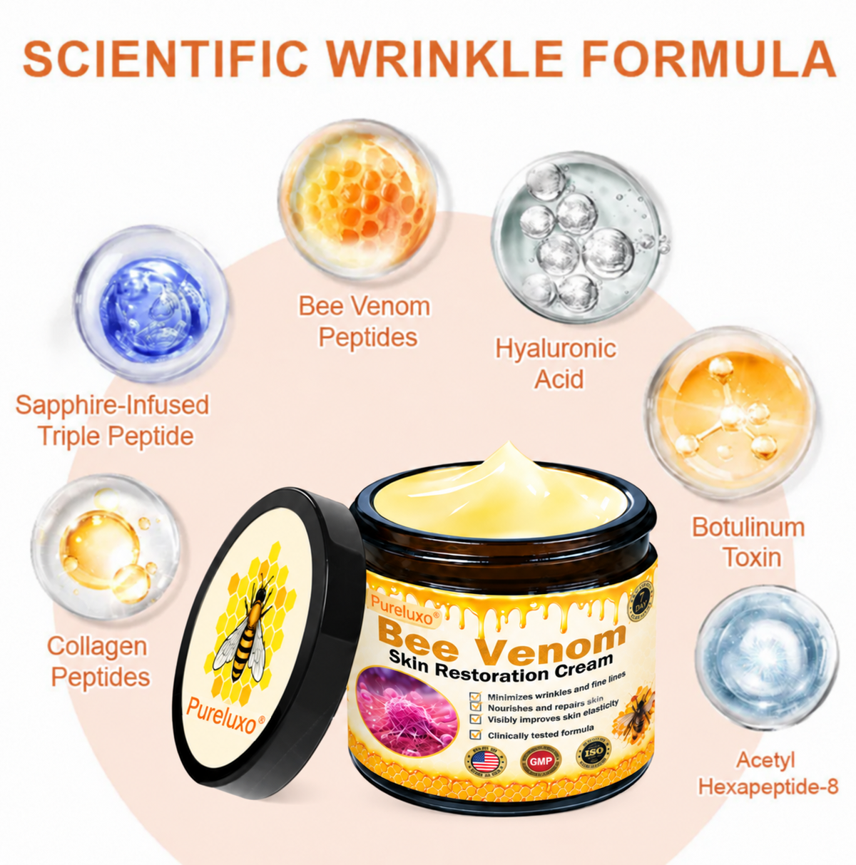 🔥Official Brand Shop丨Pureluxo® Bee venom Pro Comprehensive Cream—Tightening for Skin Types