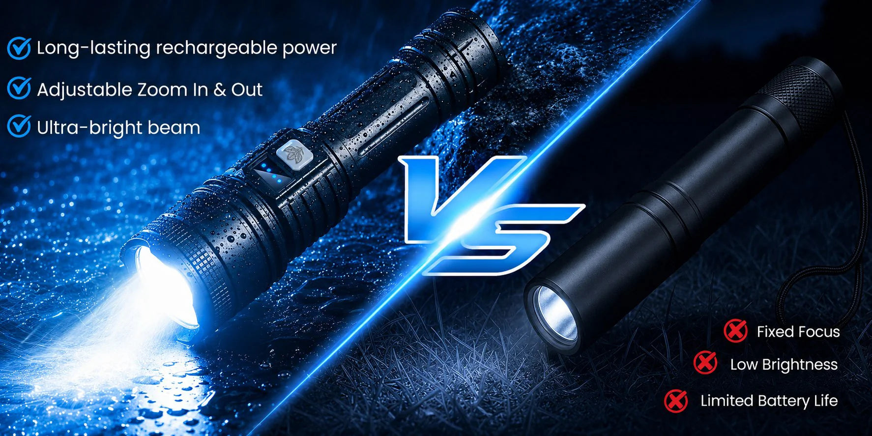 Flashlight comparison with phone light and cheap flashlight
